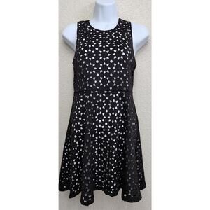 Ruby & Bloom Black White Floral Cutout Overlay Fit N Flare Mini Dress 14 Flowy